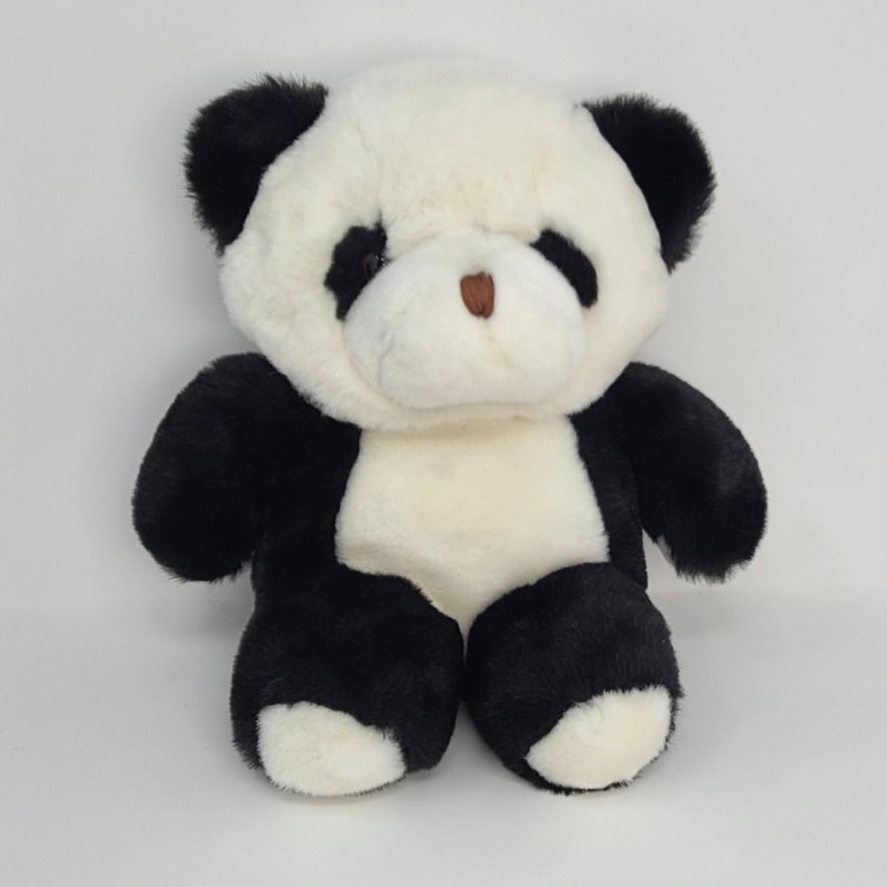 Yang Ma Ind. Co. Vintage Panda Bear Plush 15in Black White Stuffed Animal Korea